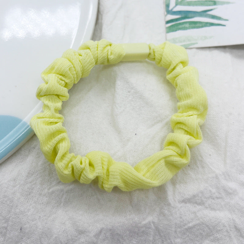 Wholesale High Elastic Pleated Fresh Candy Color Hair Rope