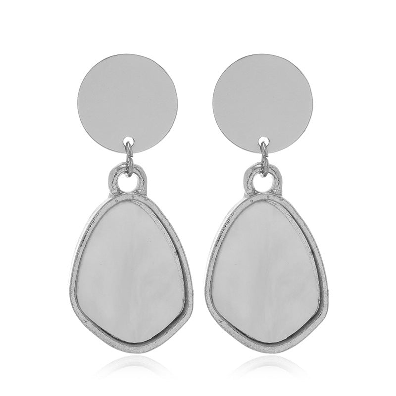 Wholesale Drop-shaped Geometric Disc Metal Clip Earrings