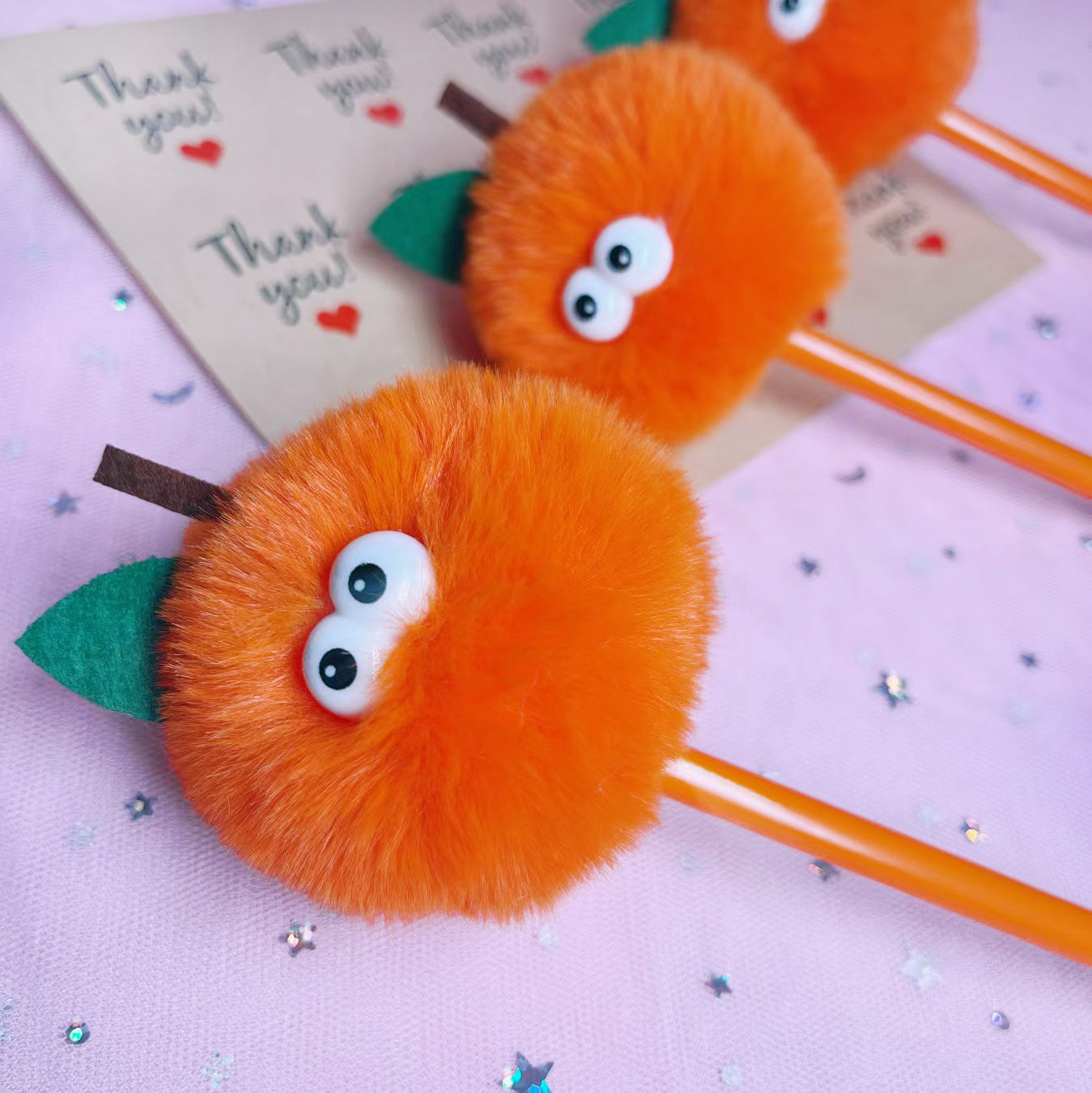 Wholesale Orange Hair Ball Plastic Ballpoint Pen