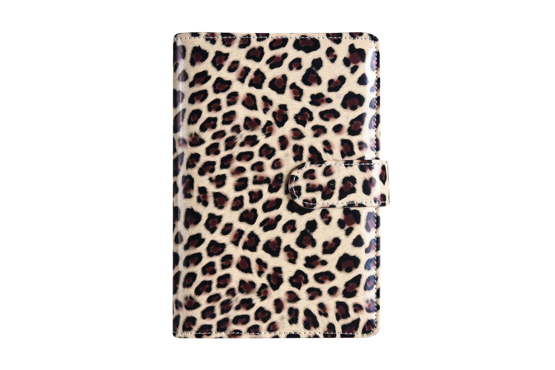 Wholesale Leopard Pattern Splicing Binder Leather PU Cash Budget Binder Notebook
