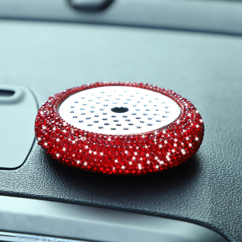 Wholesale Baby's Breath Car Ornament Base Diamond-encrusted Metal Aromatherapy Box
