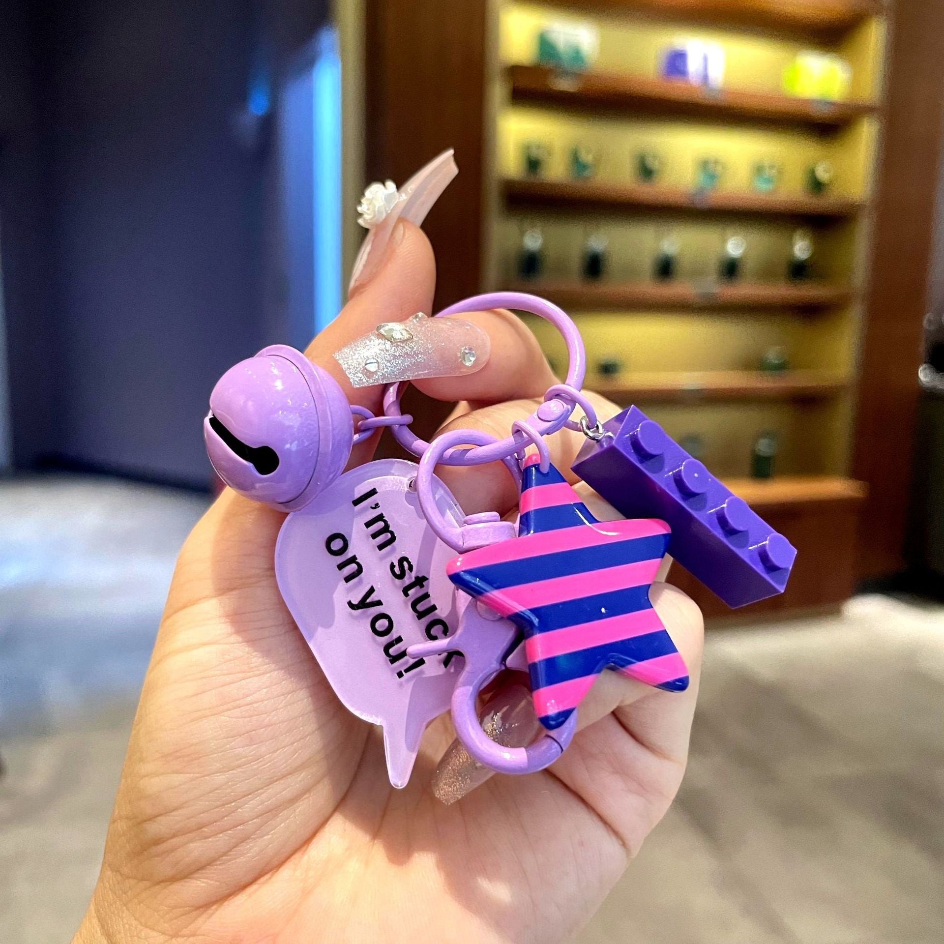 Keychain de bloque de bloques de construcción acrílico al por mayor