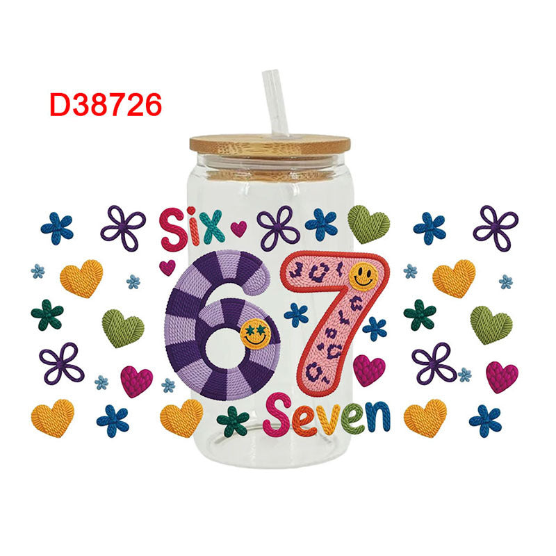 Wholesale UV transfer sticker for glass cups crystal label crystal sticker 16OZ UV DTF WRAPS