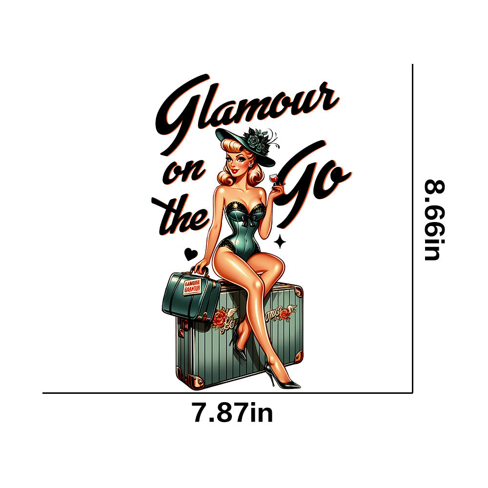 Wholesale 10pcs Retro poster girl UV DTF Ready to Press Transfers Wraps