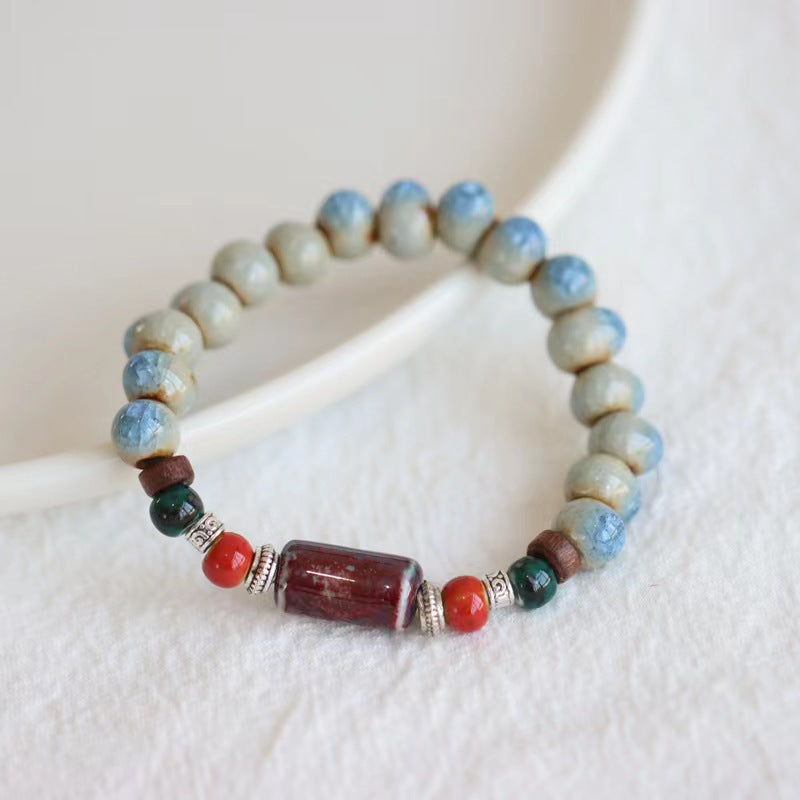 Wholesale Ceramic Vintage Wooden Bead Bracelet