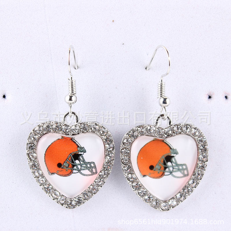 Wholesale Diamond Peach Dot  Logo Earrings
