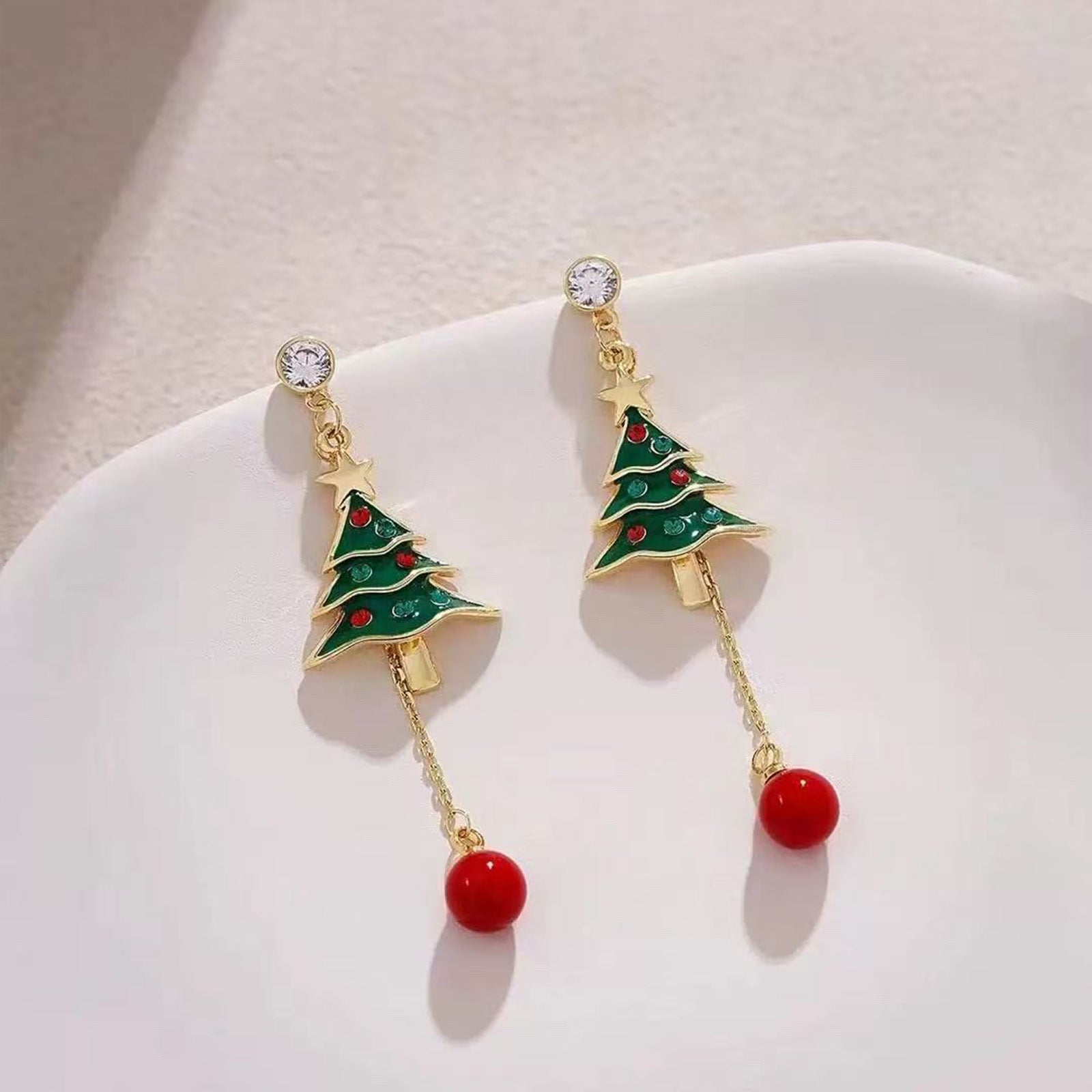 Wholesale Christmas Series Asymmetrical Earrings