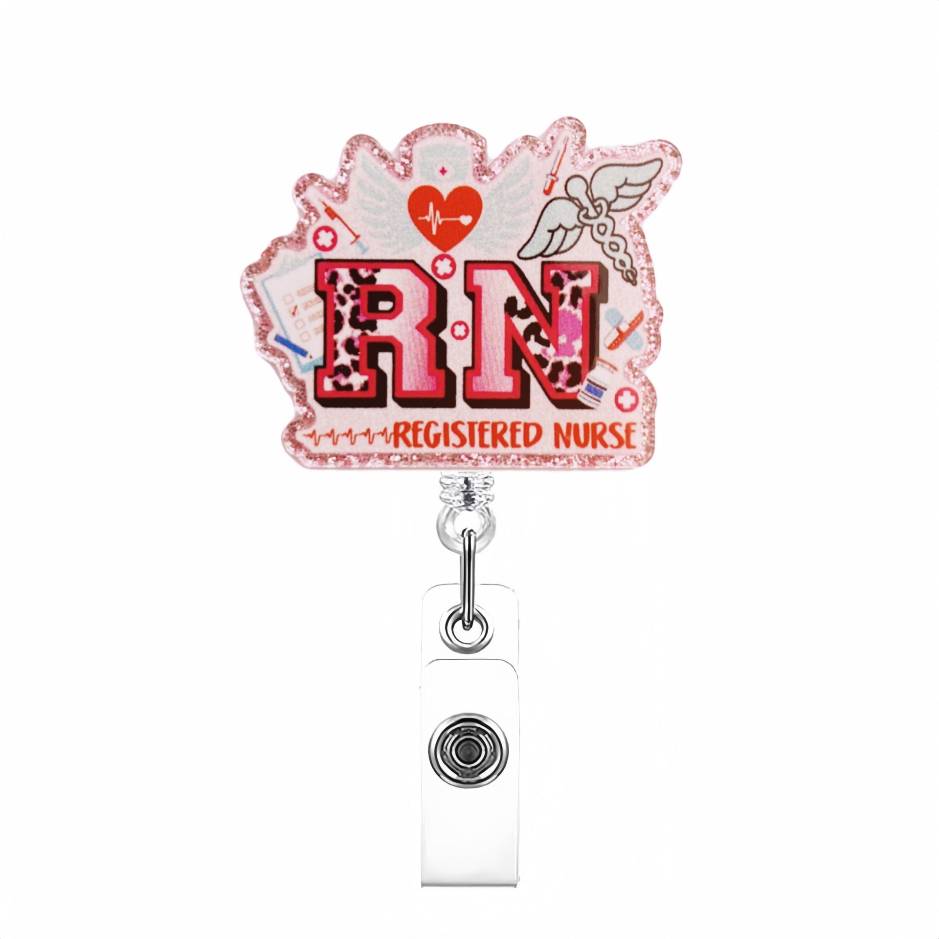 Wholesale  Hospital Staff Acrylic Badge Reel Doctor Nurse Organ Department Telescopic Easy Pull Buckle