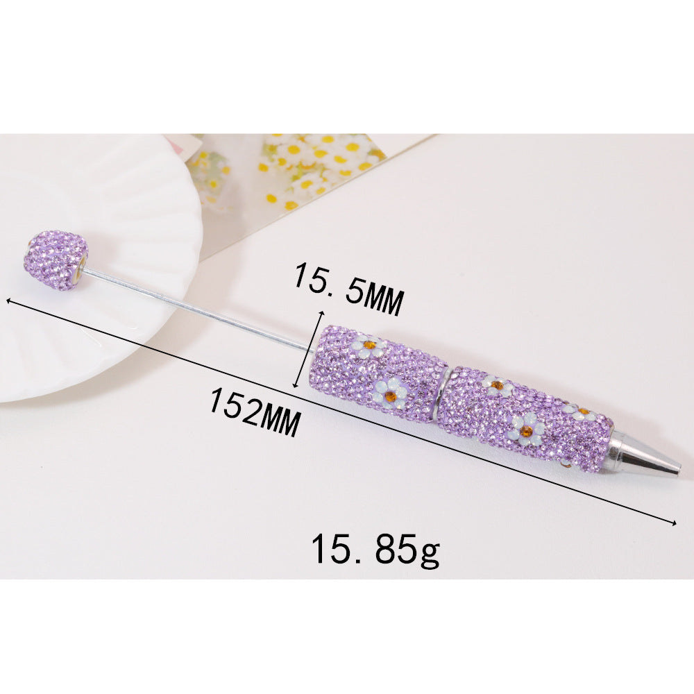 Wholesale  5pcs Full Diamond Flower  Multi-Color Fancy Beadable Pens