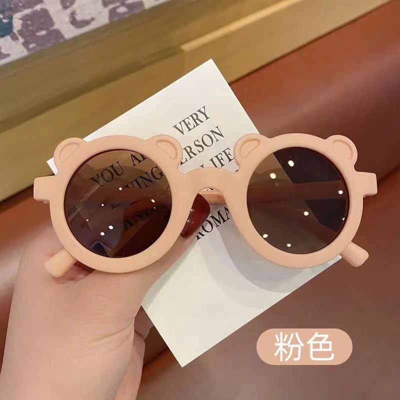 Wholesale Daisy cute bear round frame petal kid's sunglasses