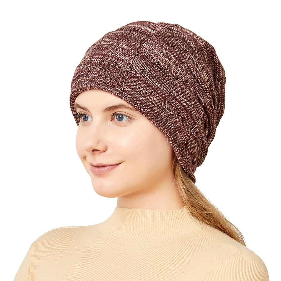 Wholesale Men's Knitted Hats Couple's Style Plus Velvet Ear Protection Pile Pullover Hat