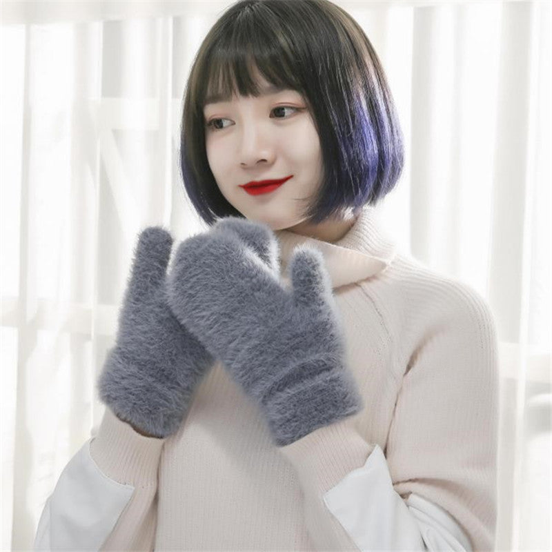 Wholesale Autumn and Winter Double Layer Plus Thickened Cashmere Cycling Gloves