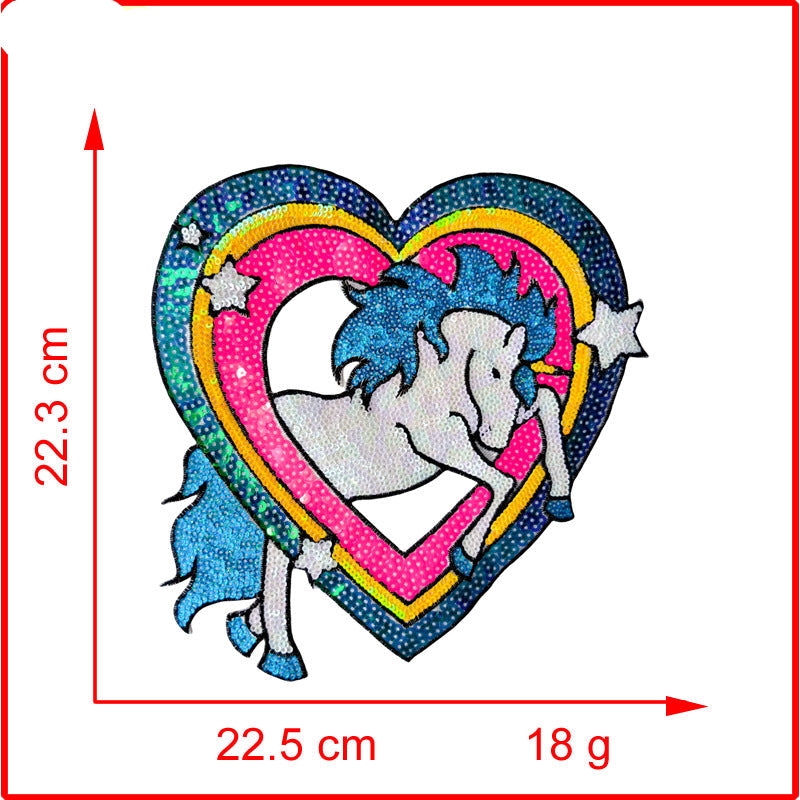 Wholesale  Valentine's Day Bead Embroidery Jewelry Sequin Embroidery Patch Cloth Stickers Clothing Accessories Factory Direct Supply