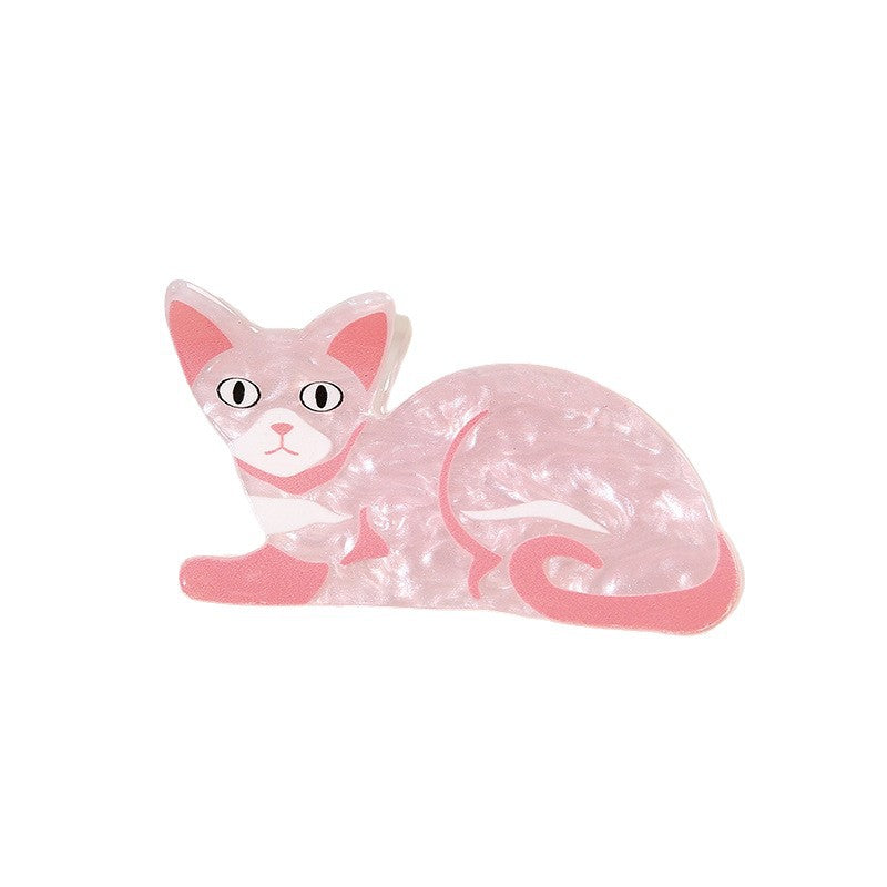 Wholesale Cute Kitten Acrylic Hair Claw Clip Stylish Cat Half Hairpin For Everyday Fashion Accessory And Gift