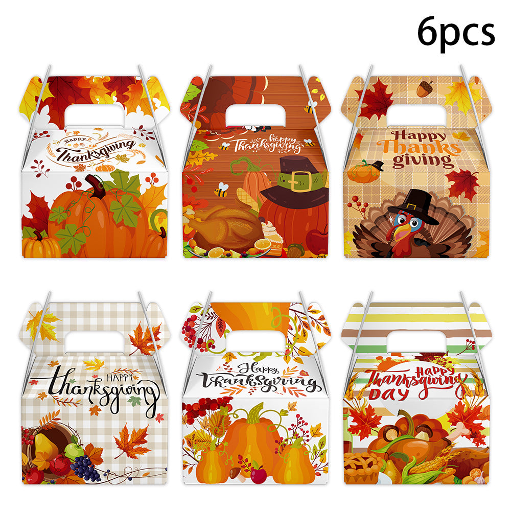 Wholesale 6/12/18/pack New Autumn Thanksgiving Pumpkin Three-dimensional Candy Box Decoration Supplies