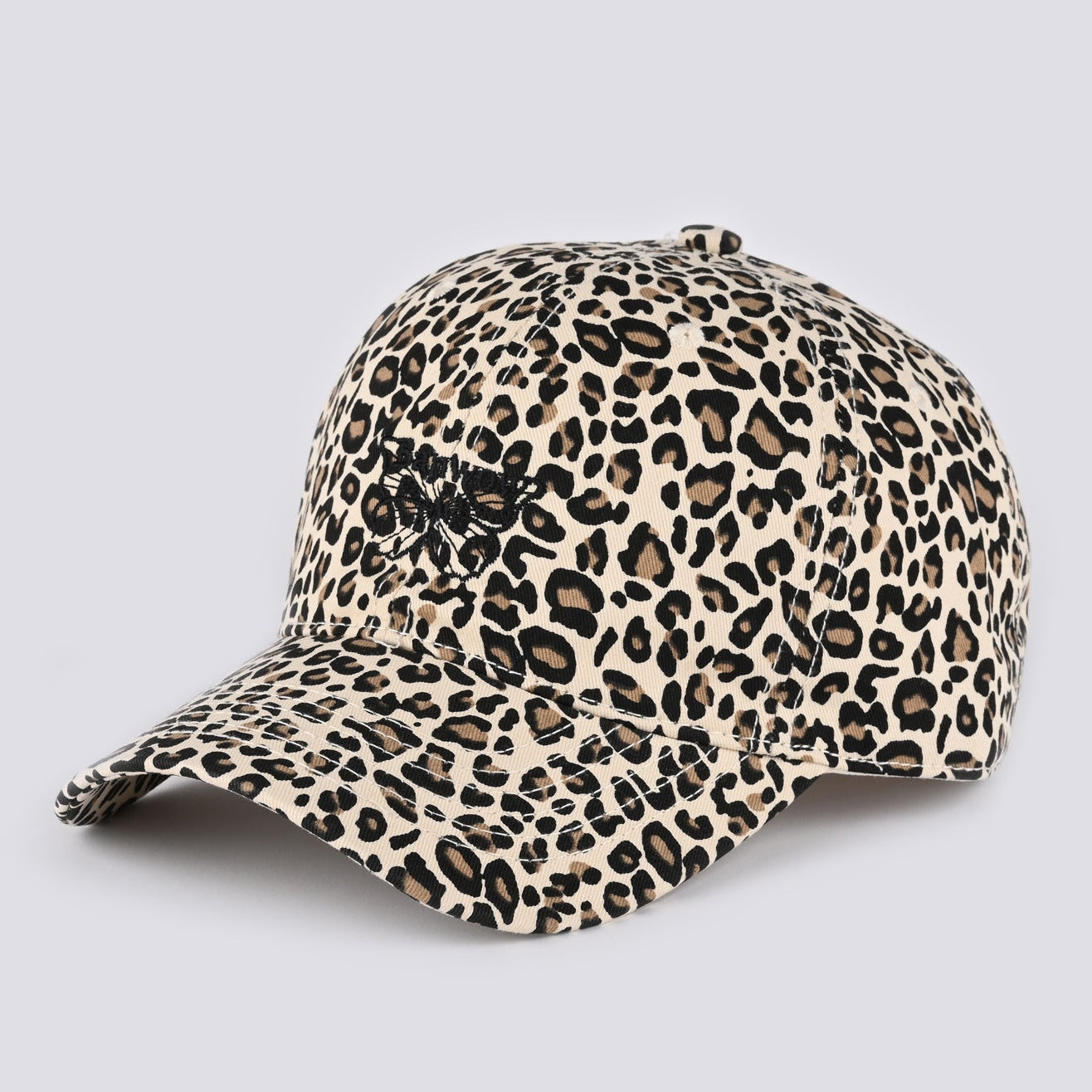 Wholesale Leopard Print Baseball Cap with Street Letters and Butterfly Embroidery