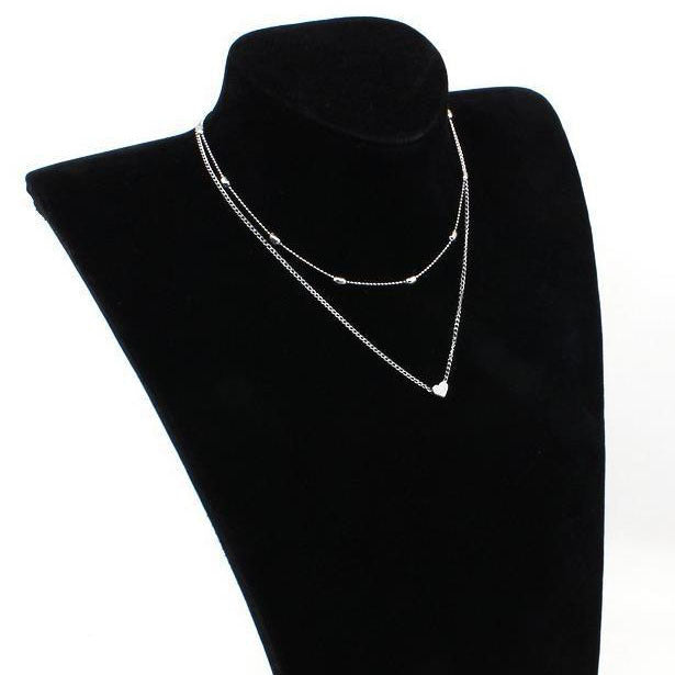 Wholesale Copper Peach Heart Multi-layer Clavicle Chain Necklace