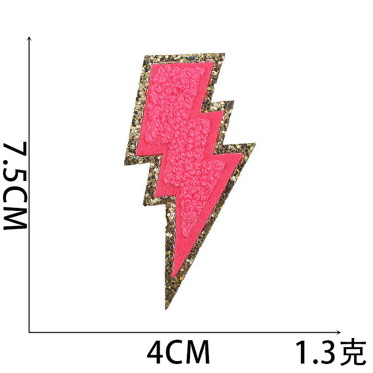 Wholesale Rainbow Embroidered Iron On Patch With Lightning And Five Pointed Star Stylish Clothing Accessory For Casual Wear And Resale