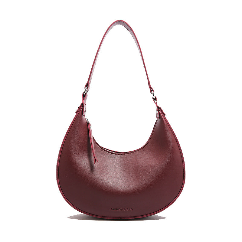 Wholesale Solid color half-moon bag, elegant, simple and trendy