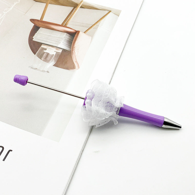 wholesale beadable pens DIY heavy bead pen mesh pearl bead pen