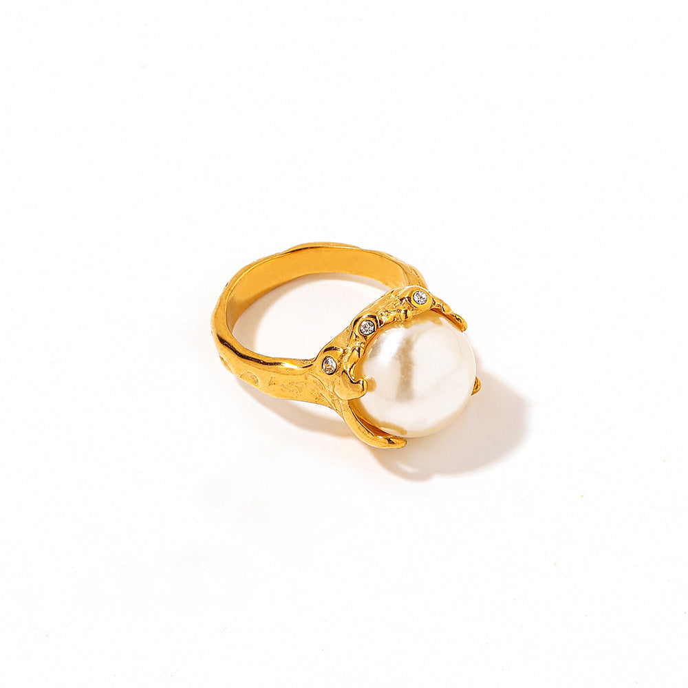 Wholesale Steel Stainless Steel Ring Vintage Round Irregular Rings
