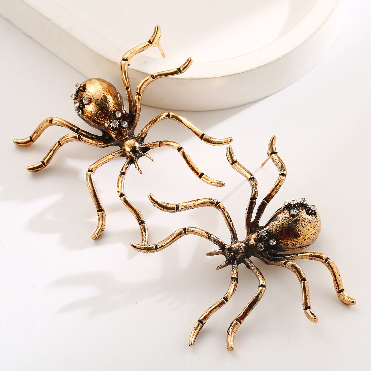 Wholesale exaggerated dark style alloy diamond large earrings