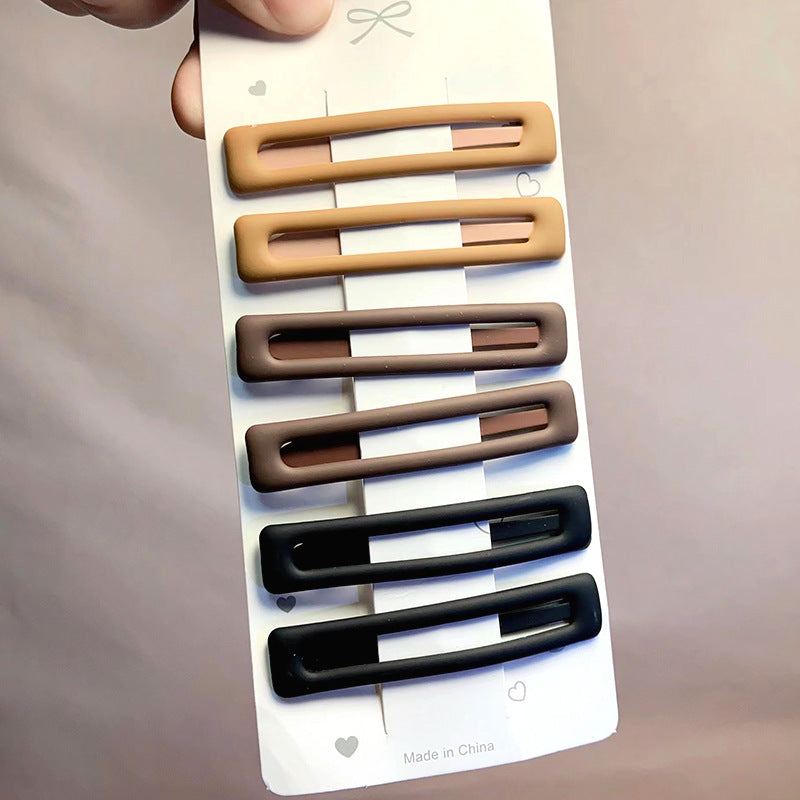 Wholesale Dark Frosted Square Metal Hair Clips