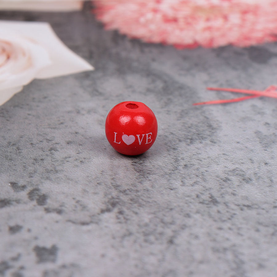 Wholesale 20PCS DIY Valentine's Day Love Color Tassels Twine Wooden Beads