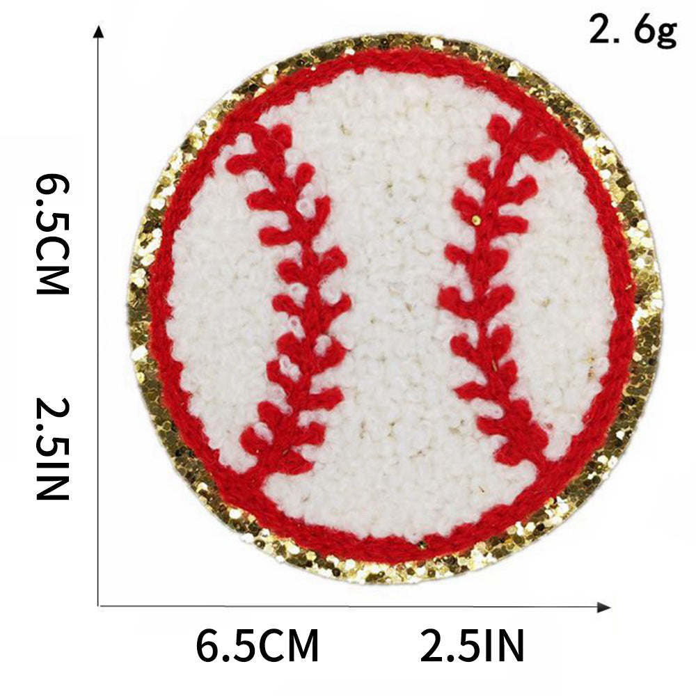 Wholesale Love Basketball Theme Patch Gold Edge Embroidered Iron On DIY Accessory For ets