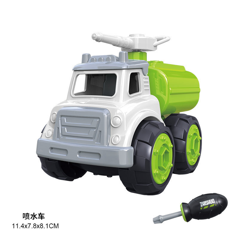Wholesale Children's Disassembly and Assembly Sanitation Dump Truck Sliding Garbage Truck Set DIY Toys