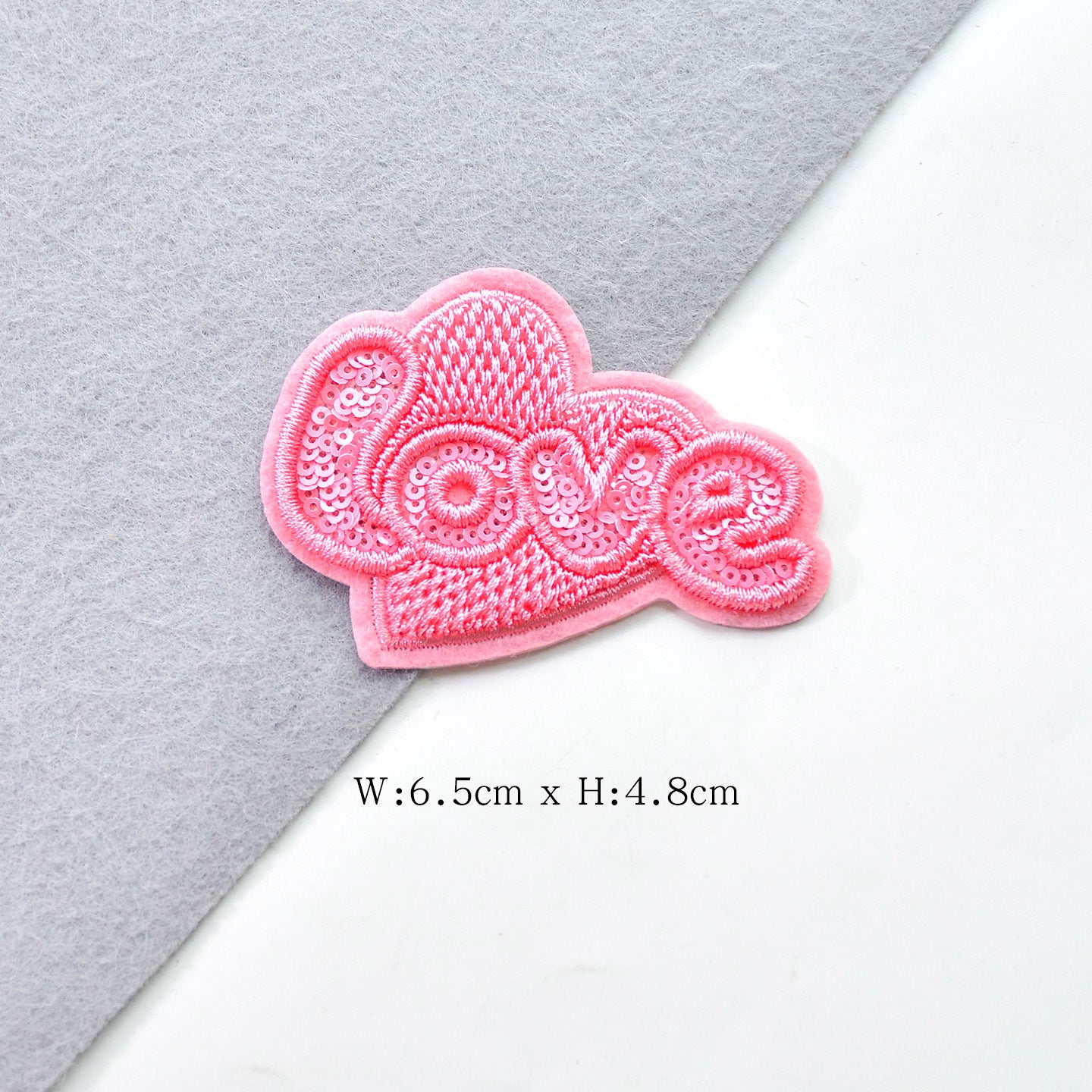 Wholesale Love Letter Bow Embroidered Felt Patch With Pink Sequin Trendy Decorative Accent For Clothing Repair Gift Or Boutique Resale