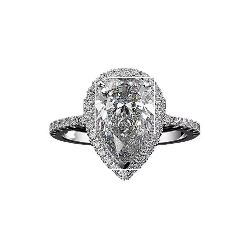 Wholesale Sparkling Drop Shape Zirconia Wedding Ring