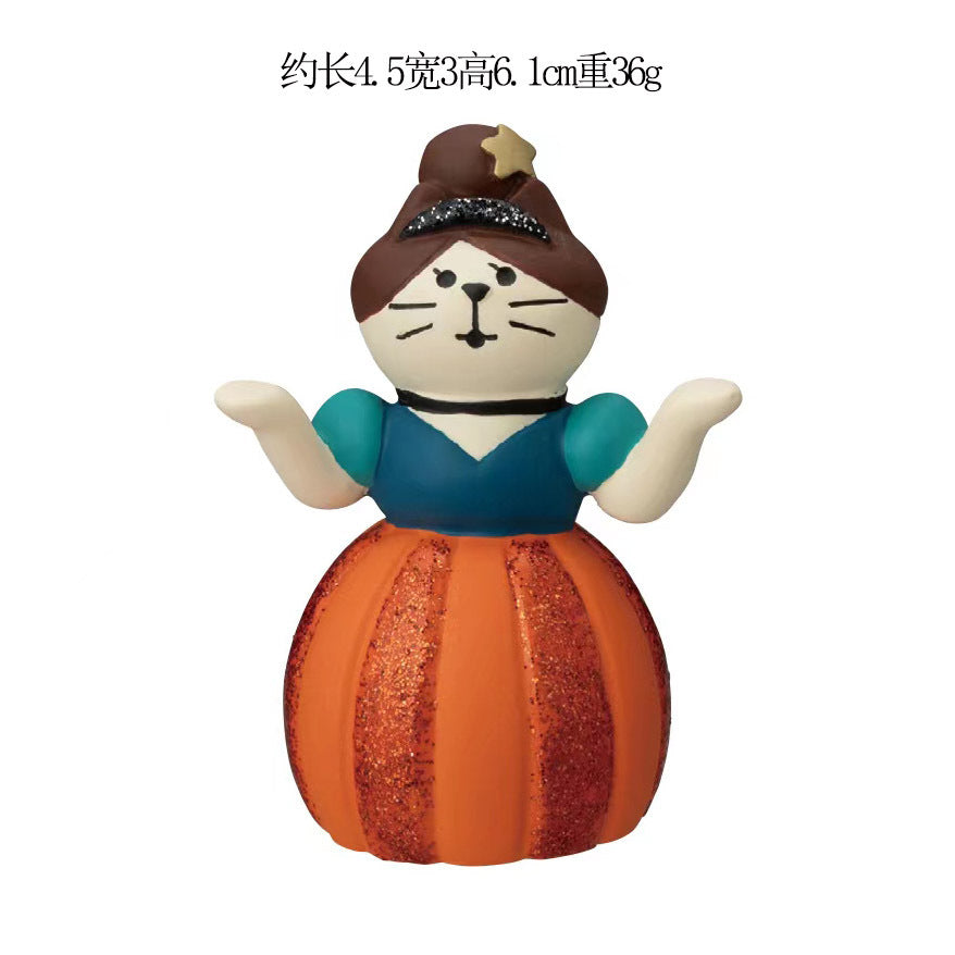 Wholesale Japanese ZAKKA Cat Resin Figurine  King Pumpkin Home Decor