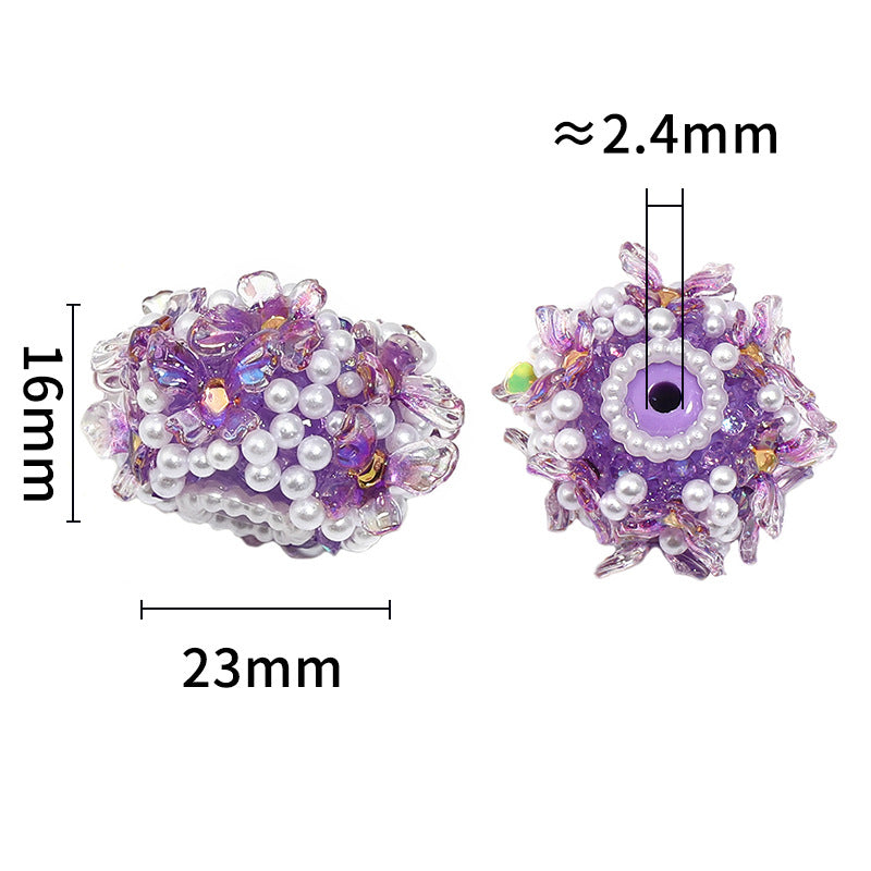 Wholesale 10pcs Heavy Industry Colorful Wings Full Diamond Wheel Butterfly Pearl Diamond Ball Diy Beads