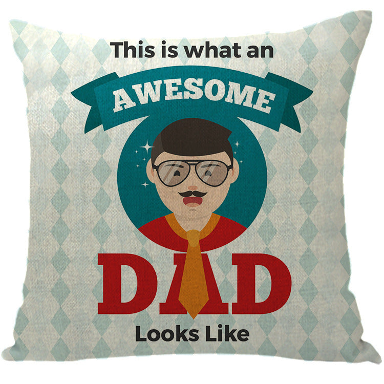 Wholesale Car Sofa Cushions Father's Day Hug Cotton Linen Pillowcases