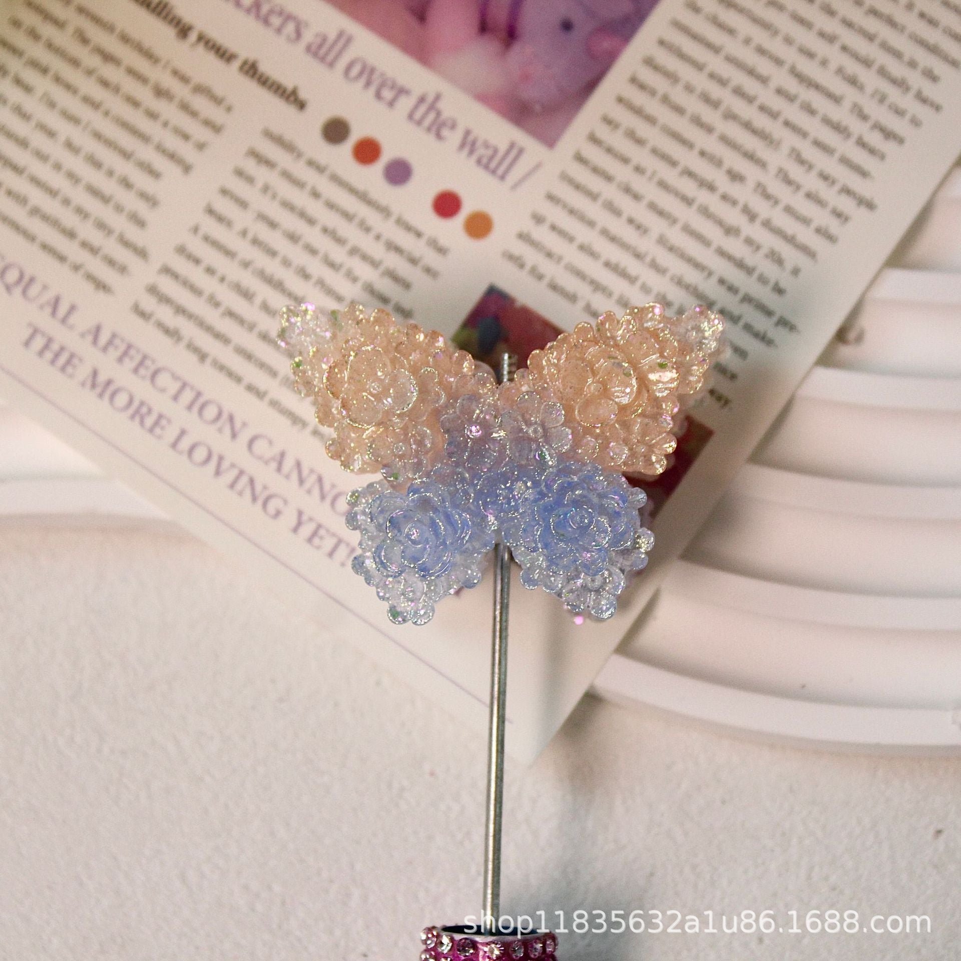 Wholesale 10pcs colored butterfly sugar beads