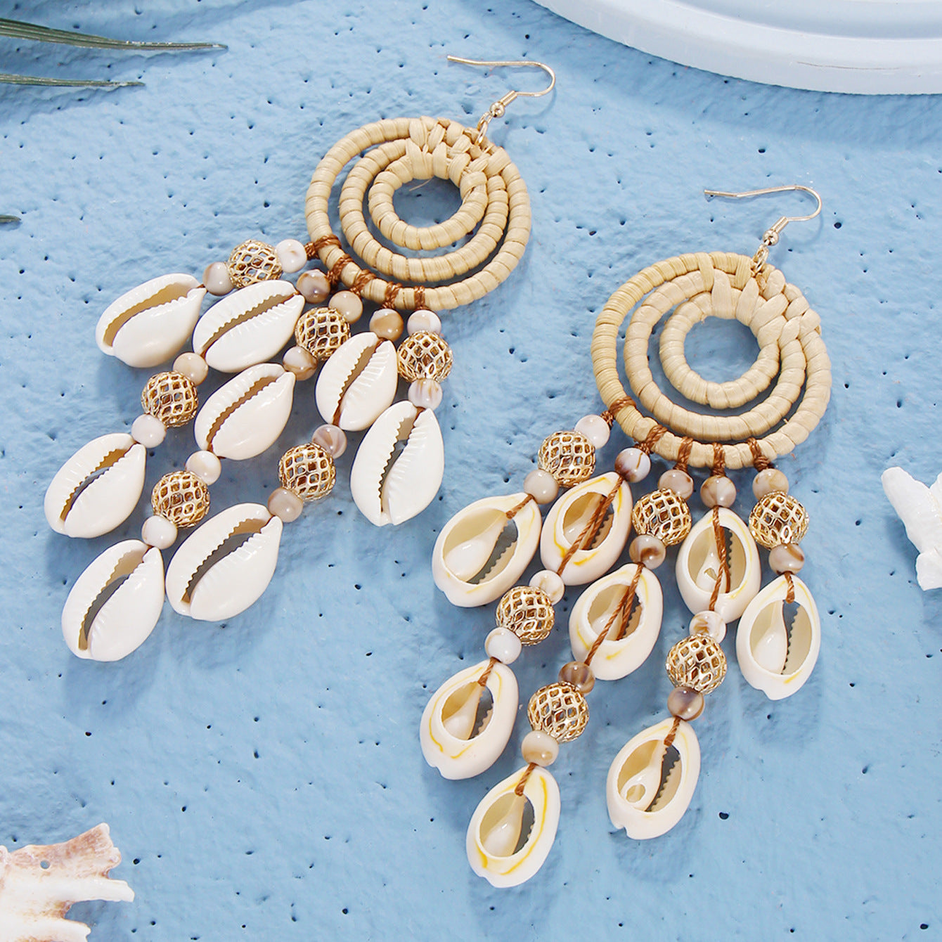 Wholesale Bohemian Shell Beads Pendant Earrings