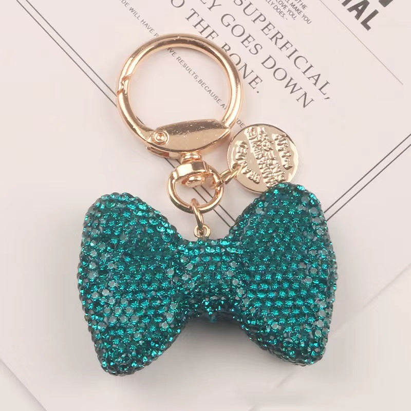 Wholesale Zinc Alloy Full Diamond Bow Keychains