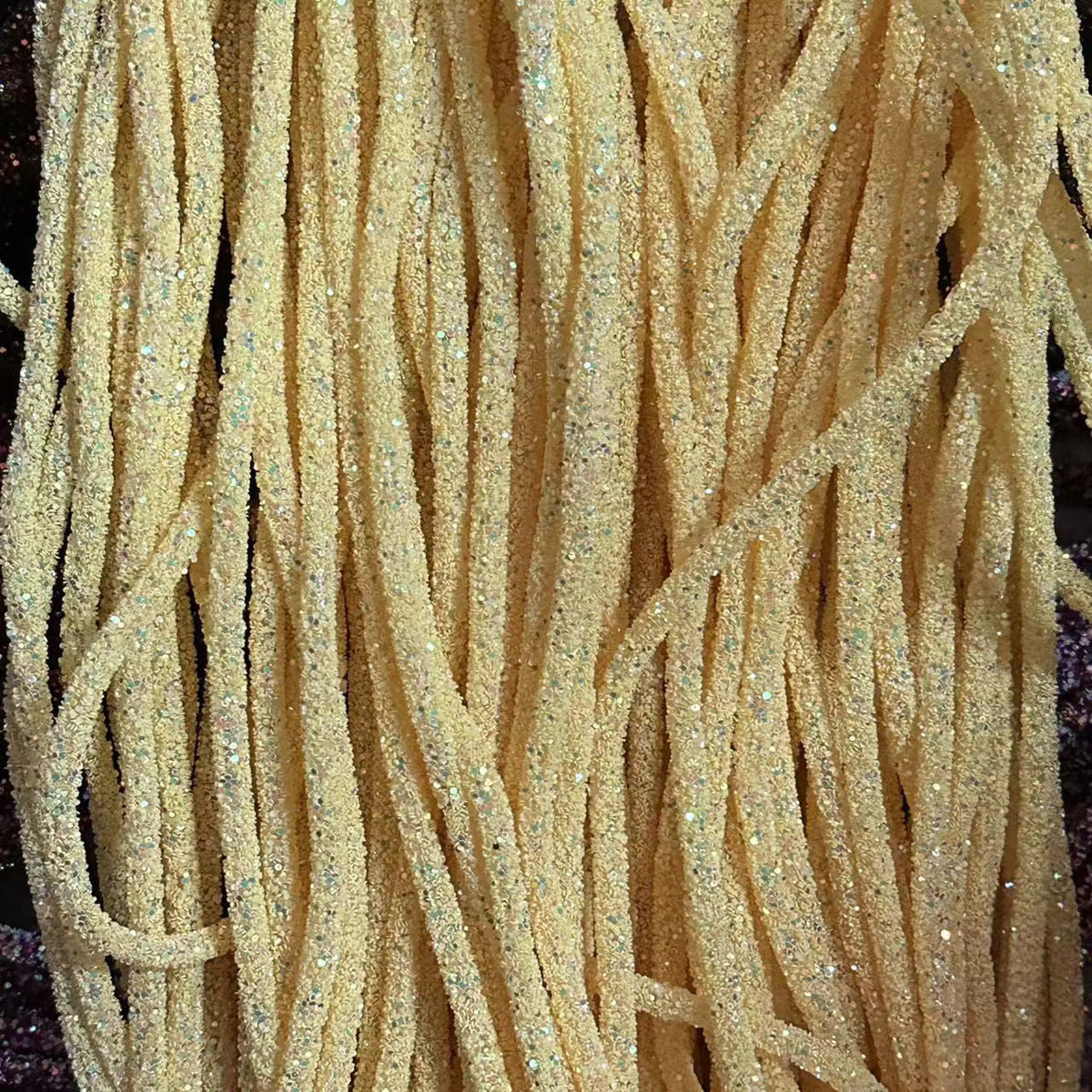 Wholesale  Diy seven-color sequin drill pipe glitter powder rope with rubber hose rainbow shoes and hats drill decorative rope jewelry