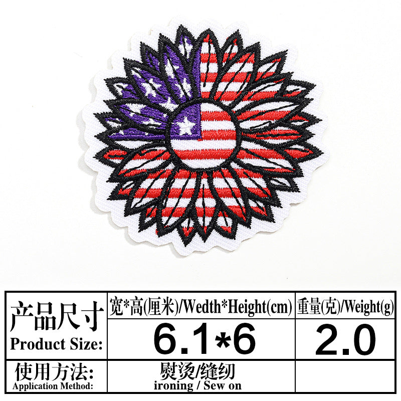 Wholesale Independence Day flag colorful and diverse embroidery DIY patches