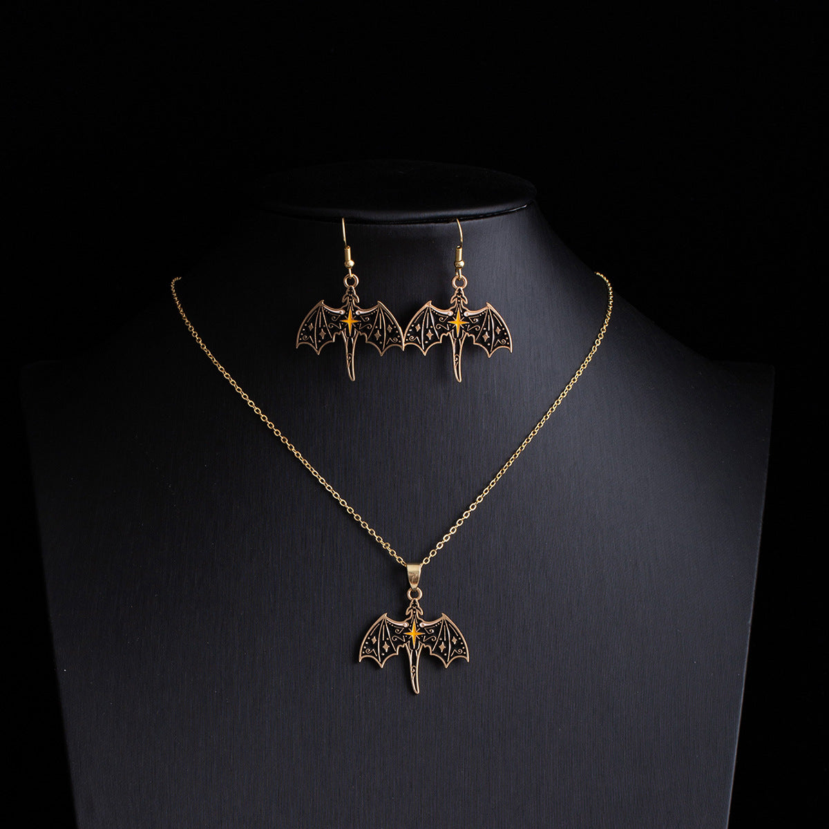 Wholesale Gothic Punk  Earring Necklace Set