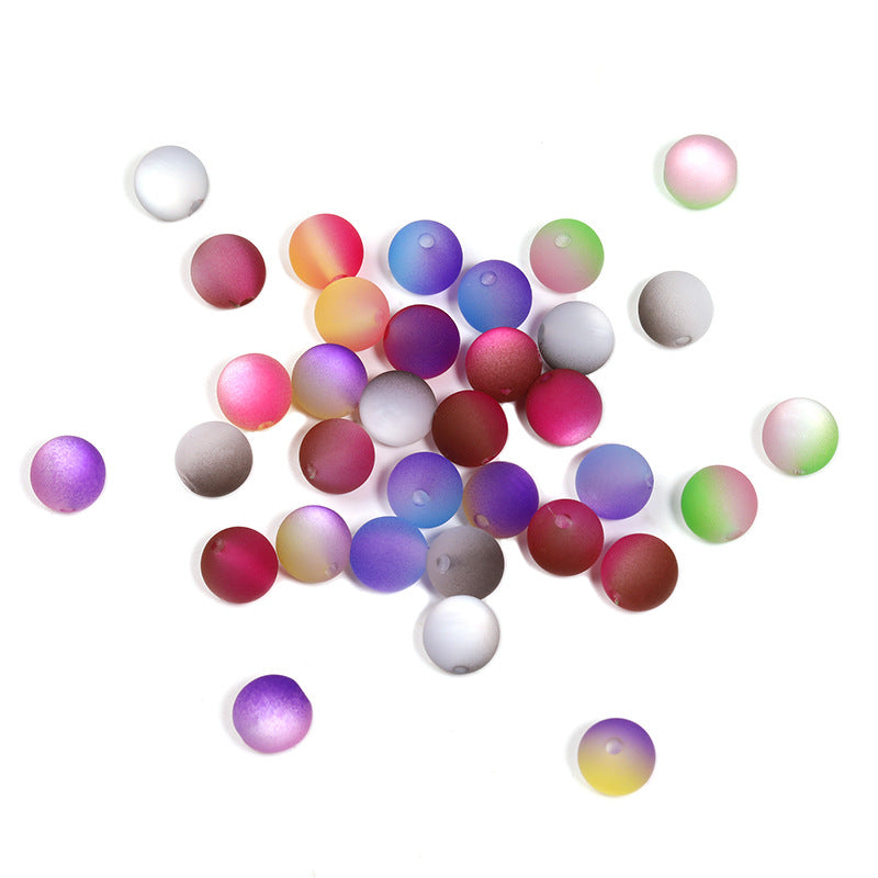 Wholesale 100pcs Matte Two-Color Resin Cat's Eye Beads