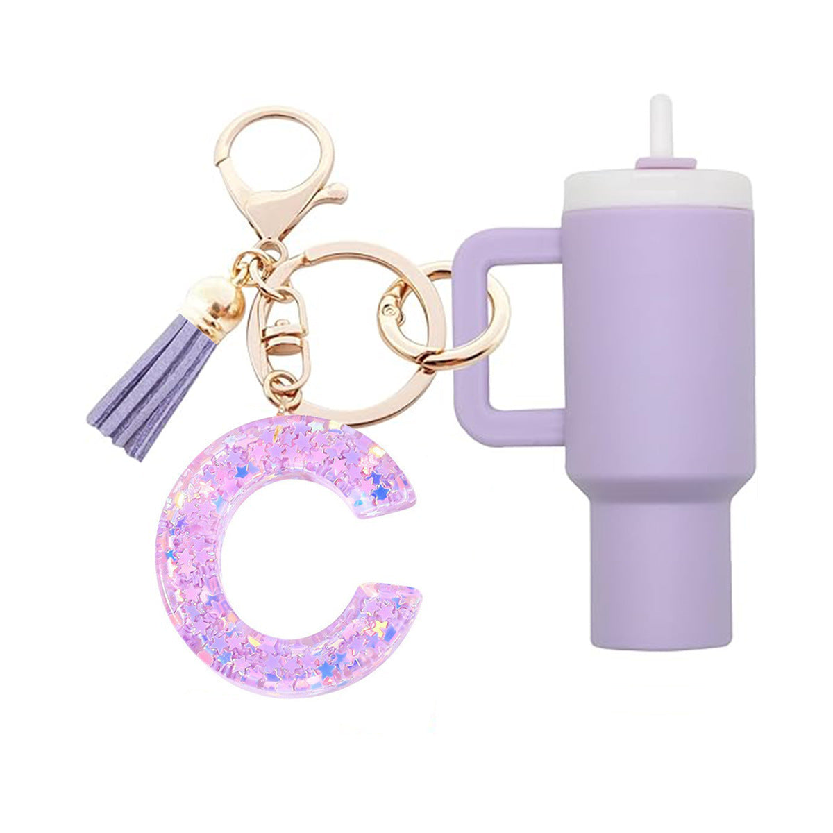 Wholesale Cute New Mini  26 Initials Ice Cup Tumbler Cup Keychain Can Wrap Women Backpack Pendant