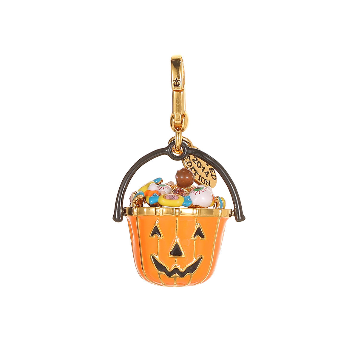 Wholesale Qingdao Foreign Trade Jewelry Halloween Pendant Enamel Glaze Funny Eyes Candy Orange Pumpkin Bucket Pendant Necklace