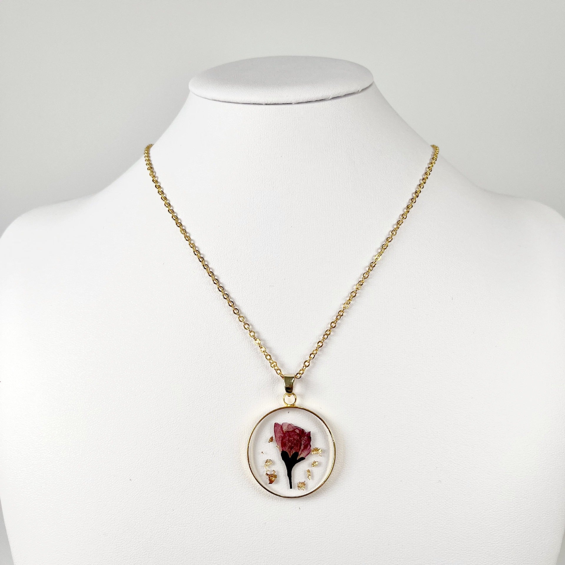 Wholesale 6pcs/pack Valentine's Day Gift Resin Dried Flower Necklace Creative Real Flower Fashion Pendant Pendant Jewelry Birthday Month Flower