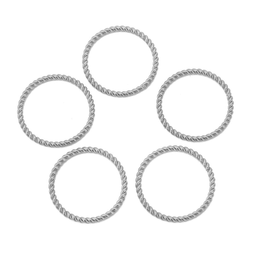 Wholesale 20PCS/PACK Fried Dough Twists Coil 18k Stainless Steel Gold Plated DIY Accessories