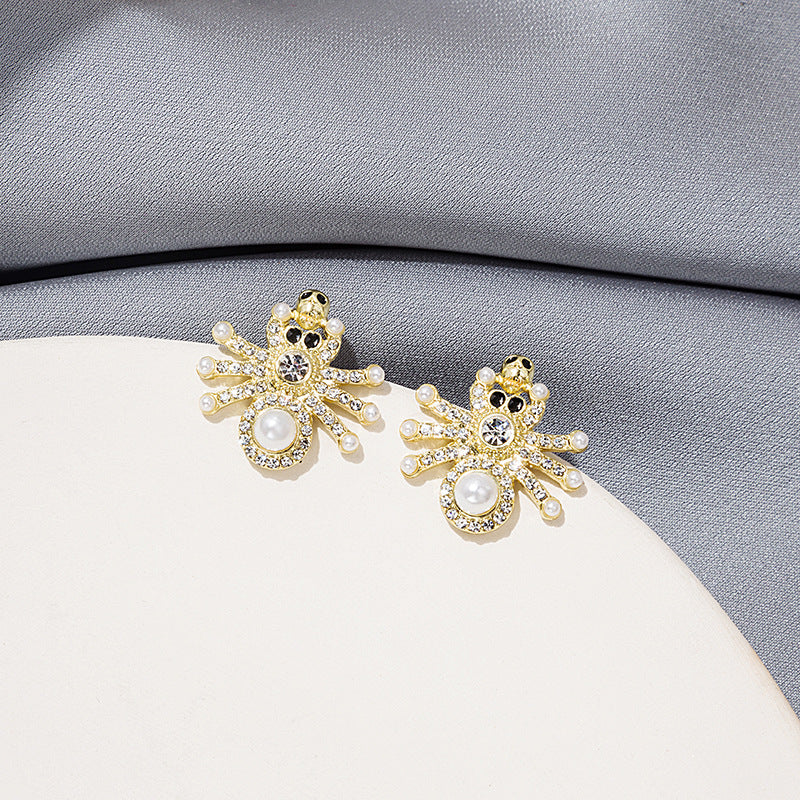 Wholesale ins personality retro French flower heart earrings