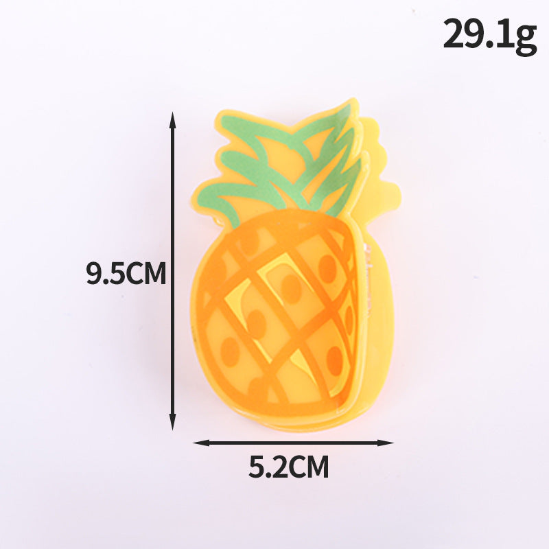 Wholesale PVC Korean Style Fruit Hair Clips Cute Lemon Strawberry Claw Clip For Everyday Styling Gift