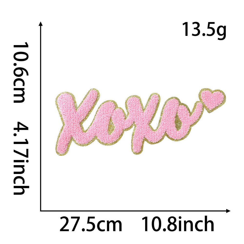 Wholesale Valentine' s Day Oversized 28cm  Baseball Smiley Letter  Cloth DIY Patches