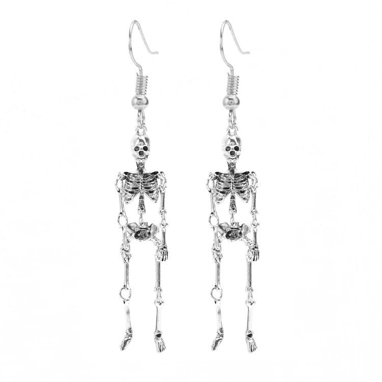 Wholesale Zinc Alloy Rhinestone Pumpkin Skull Earrings Gothic  Party Fashion Accessory For Boutique Resale